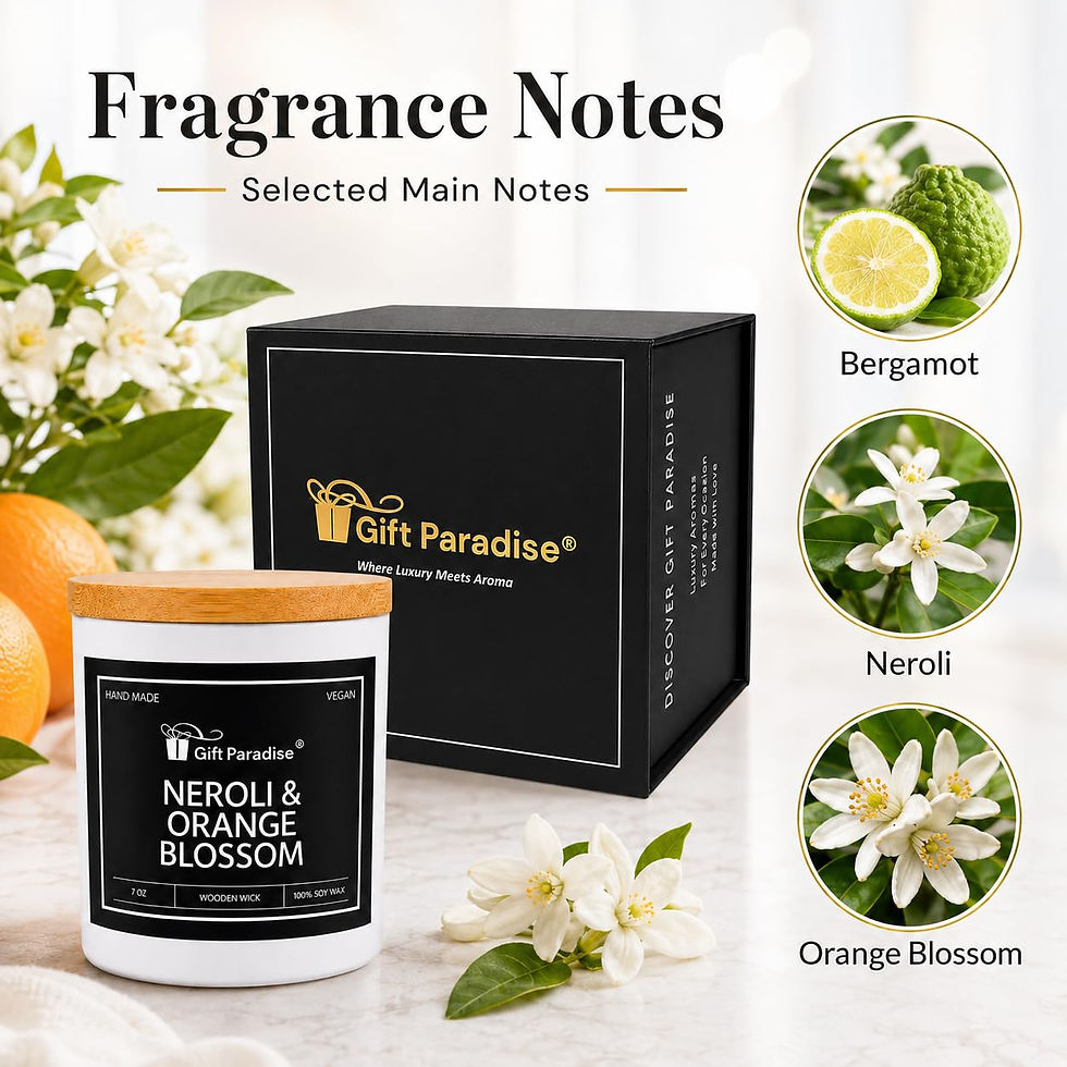 Gift Paradise Neroli & Orange Blossom Scented Candle – 7 oz Soy Wax Candle with - image 2