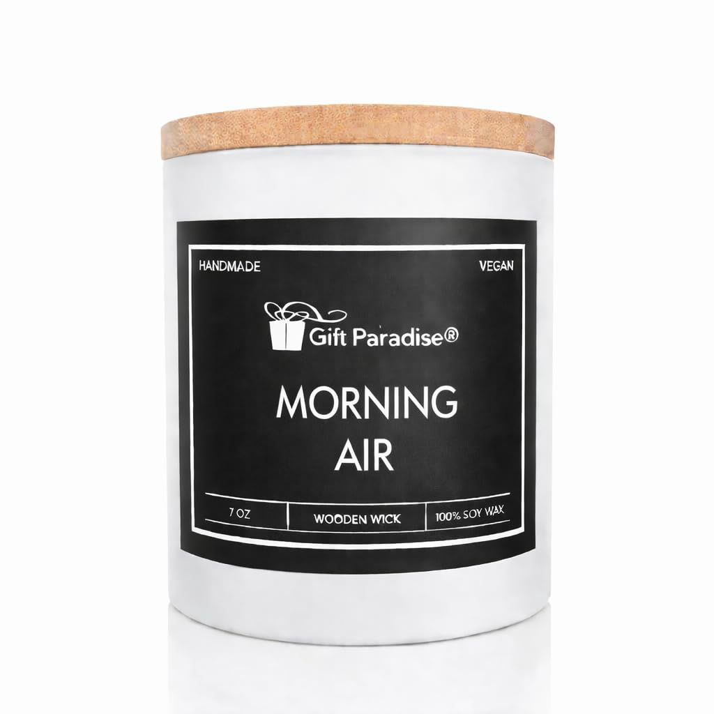 Gift Paradise Baltic Dew Scented Soy Candle, 7 oz Premium Candle with Wooden Wic