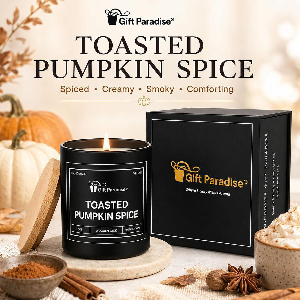 Gift Paradise Toasted Pumpkin Spice Soy Candle, 7 oz Wooden Wick Candle with Bam - image 2