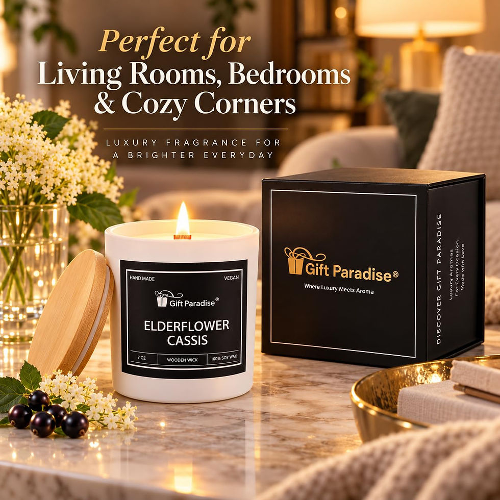 Thumbnail: Gift Paradise Elderflower Cassis Soy Wax Candle, 7 oz – Crackling Wood Wick Scen - image 3
