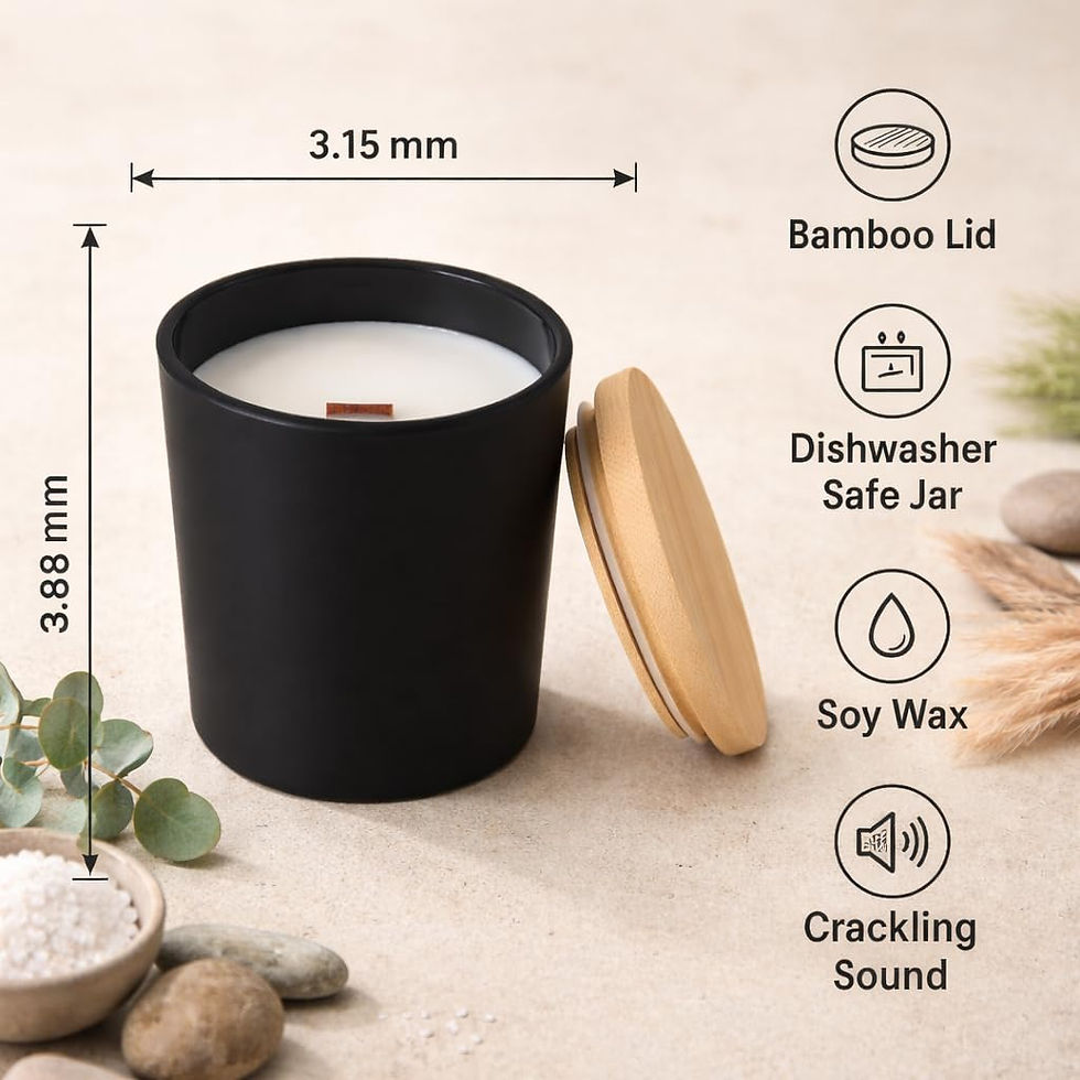 Thumbnail: Gift Paradise Rain Moss Scented Soy Wax Candle, 7 oz Wooden Wick Candle with Bam - image 8