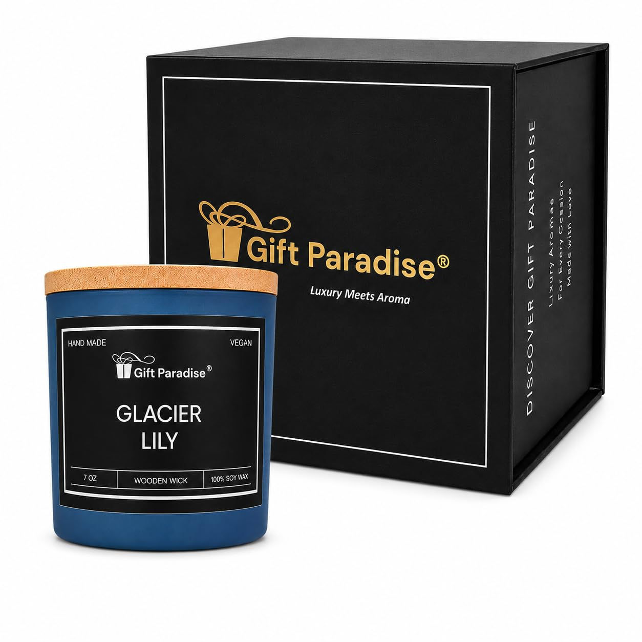 Gift Paradise Glacier Lily Soy Candle with Magnetic Gift Box, 7 oz