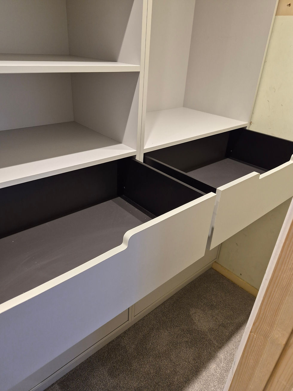 Completed drawers