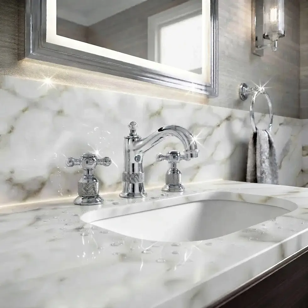 Shiny metallic fixtures