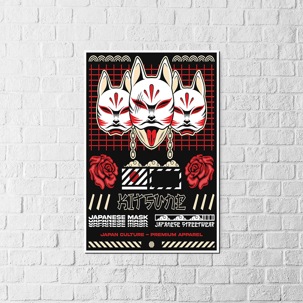 Thumbnail: Kitsune Mask Japanese Streetwear Art Print