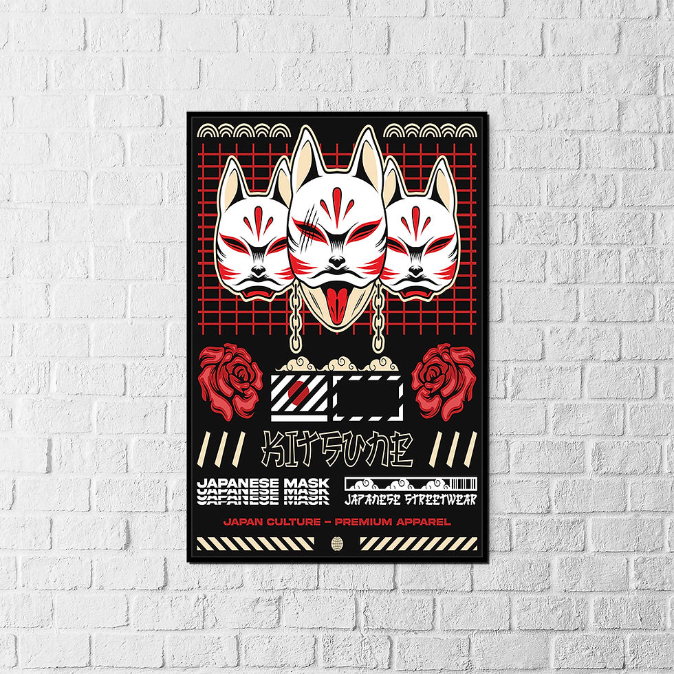 Thumbnail: Kitsune Mask Japanese Streetwear Art Print