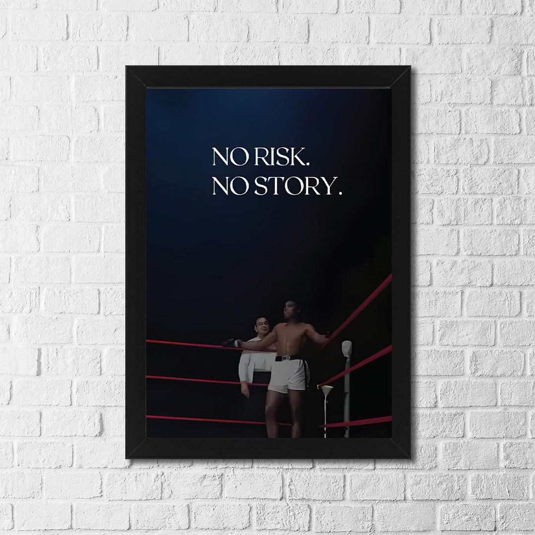 “No Risk No Story” Motivational Poster – Boxing Inspiration Wall Art, Success Mi