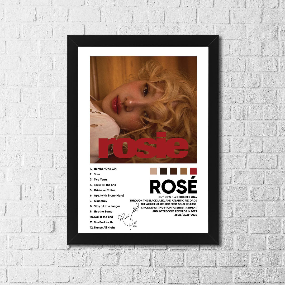 ROSÉ Music Poster – K-Pop Aesthetic Wall Art, Album Style Minimalist Print