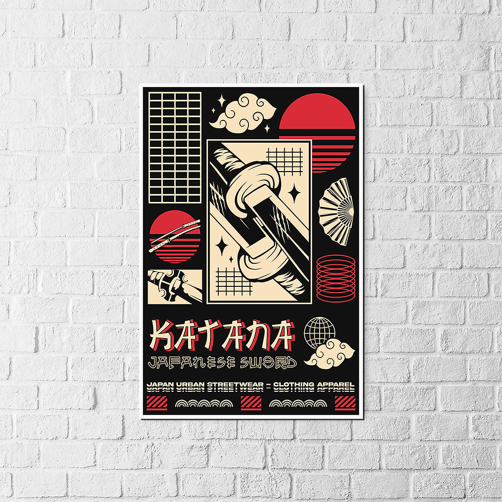 Thumbnail: Katana Japanese Sword Urban Streetwear Art Print