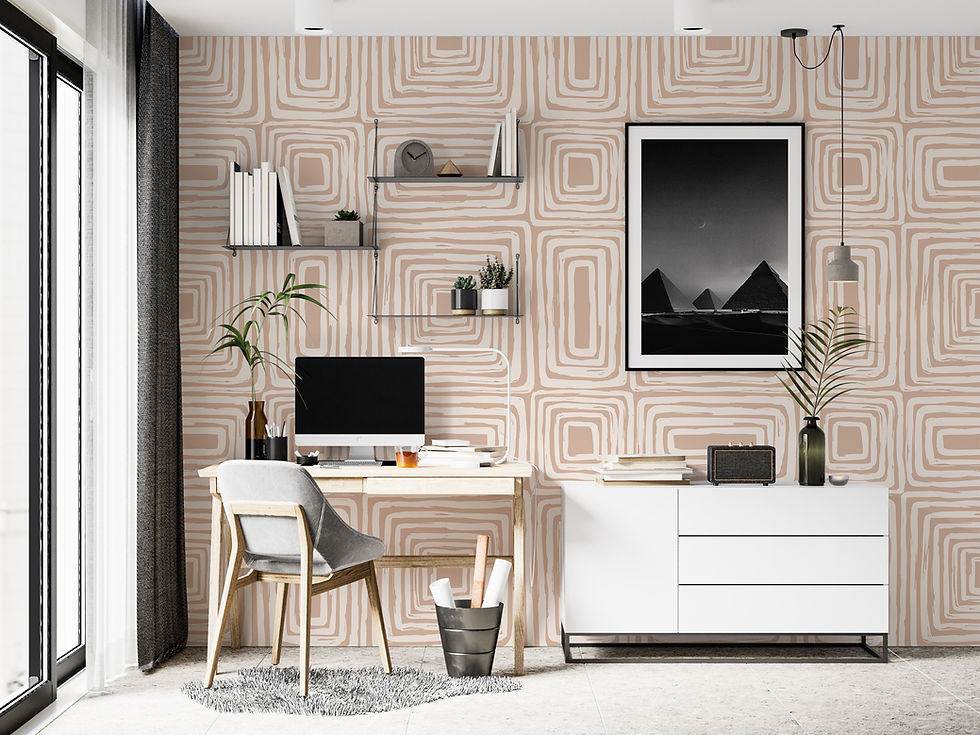Thumbnail: Geometric Beige Maze Wallpaper