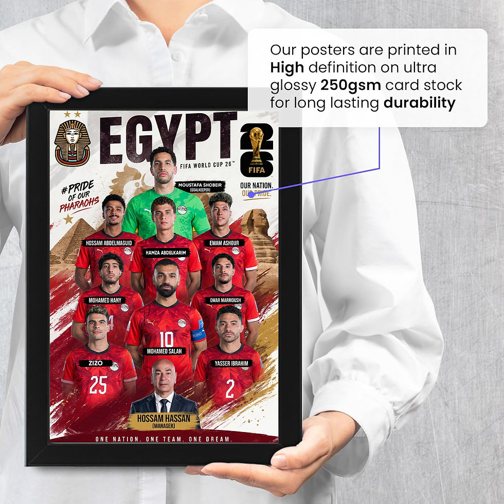 Thumbnail: DVOFART Egypt World Cup 2026 Framed Poster, Egyptian National Team Wall Art with