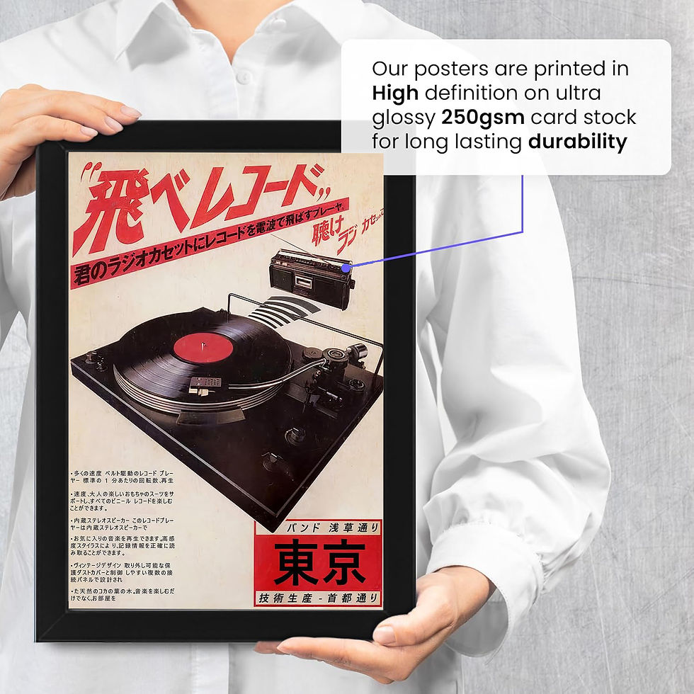 Thumbnail: Vintage Japanese Vinyl Poster – Retro Turntable Wall Art, Tokyo Aesthetic Music