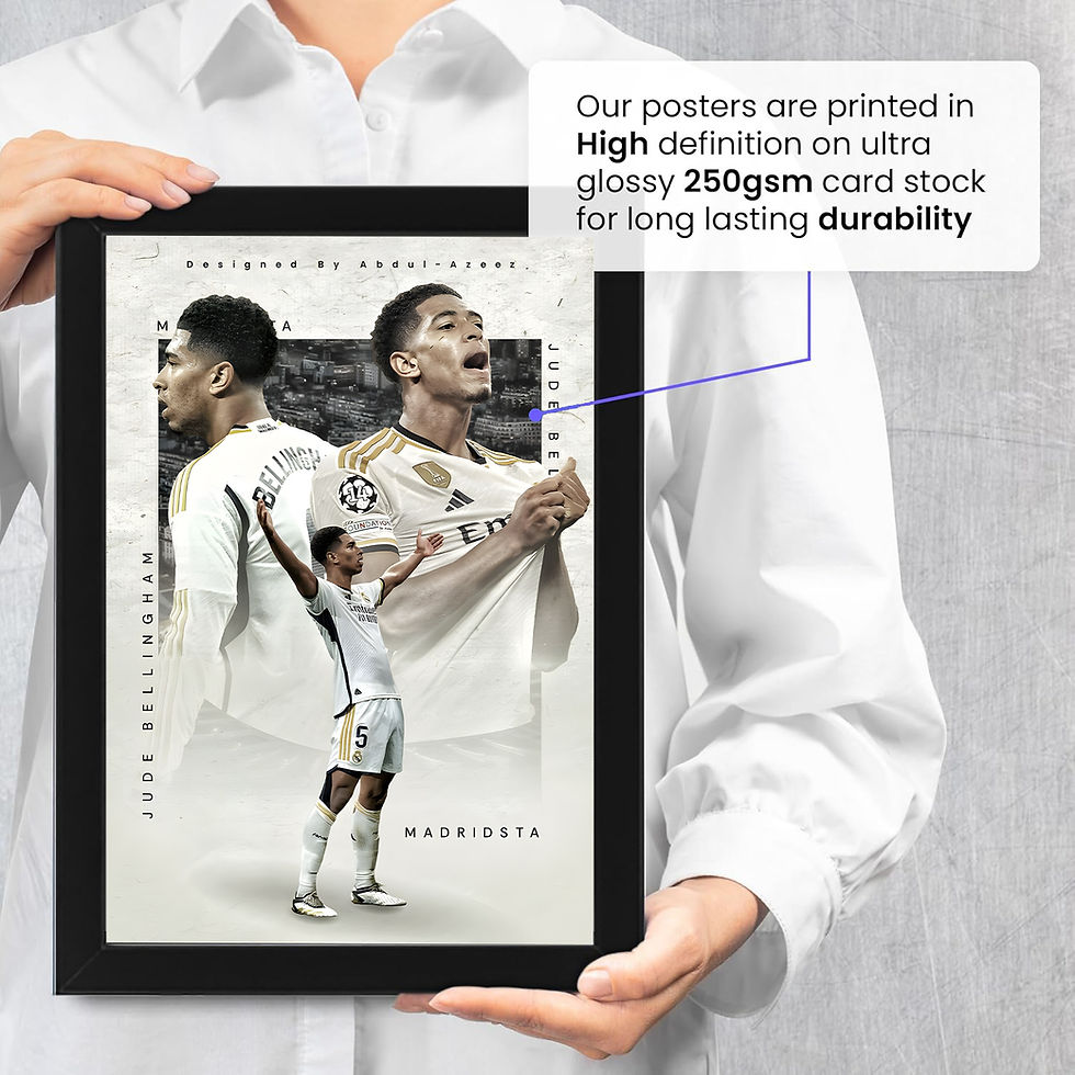 Thumbnail: Jude Bellingham Poster – Real Madrid Football Wall Art – Modern Player Collage P