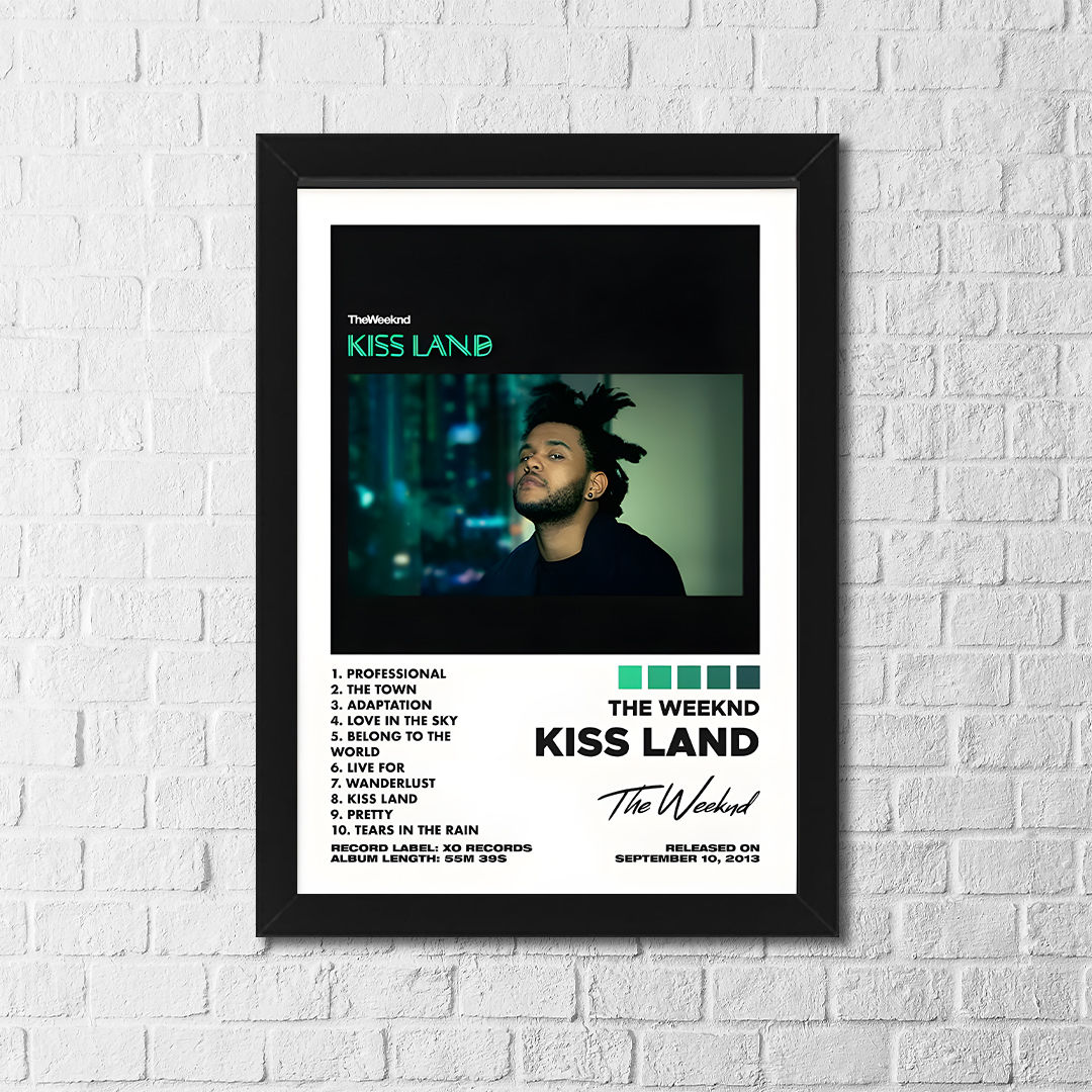 The Weeknd Kiss Land Poster – Music Album Wall Art – Modern Editorial Design Pri