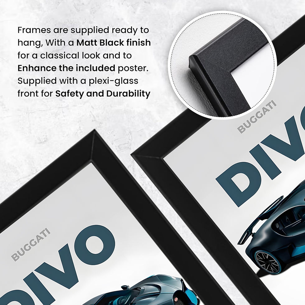 Thumbnail: Bugatti Divo Poster – Luxury Hypercar Wall Art – Minimal Car Specs Print