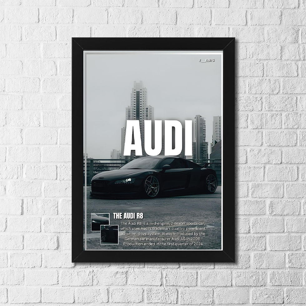 Thumbnail: Audi R8 Poster – Modern Supercar Wall Art, Dark Aesthetic Automotive Print for G