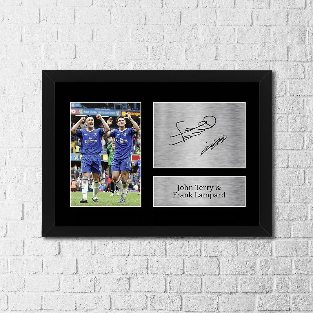 John Terry & Frank Lampard Framed Poster – Signature Style Football Legends Wall