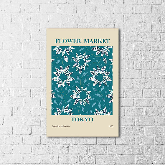 Vintage Botanical Flower Market Poster - Tokyo Collection