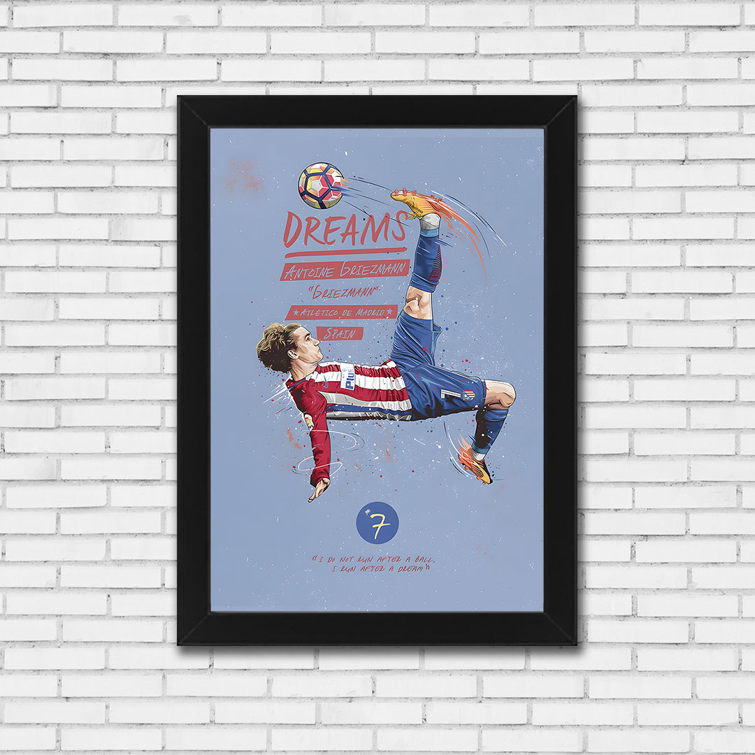 Bicycle Kick Brilliance Poster – Antoine Griezmann Iconic Soccer Move in Action