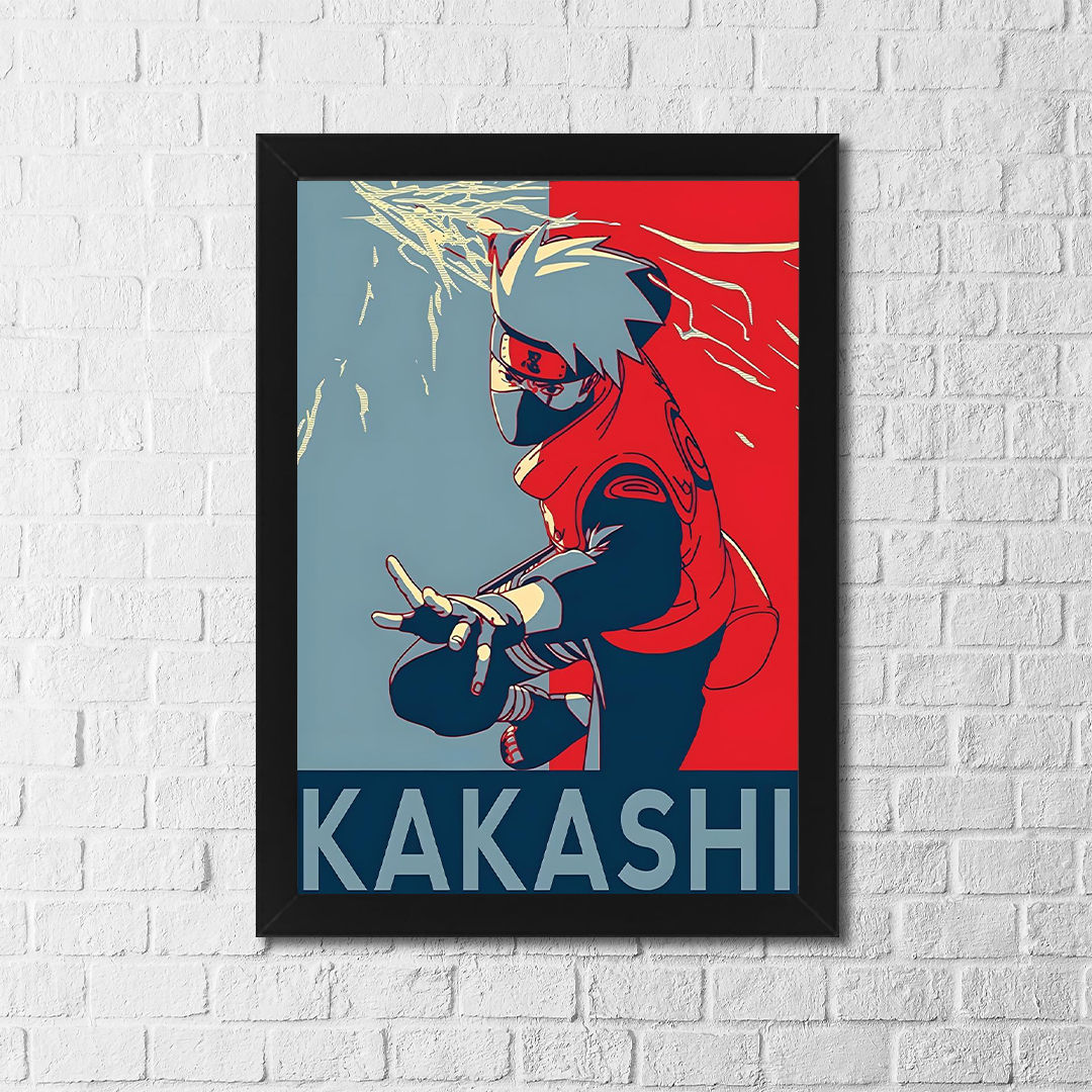 Kakashi Hatake Poster – Minimal Anime Wall Art, Naruto Inspired Modern Ninja Des