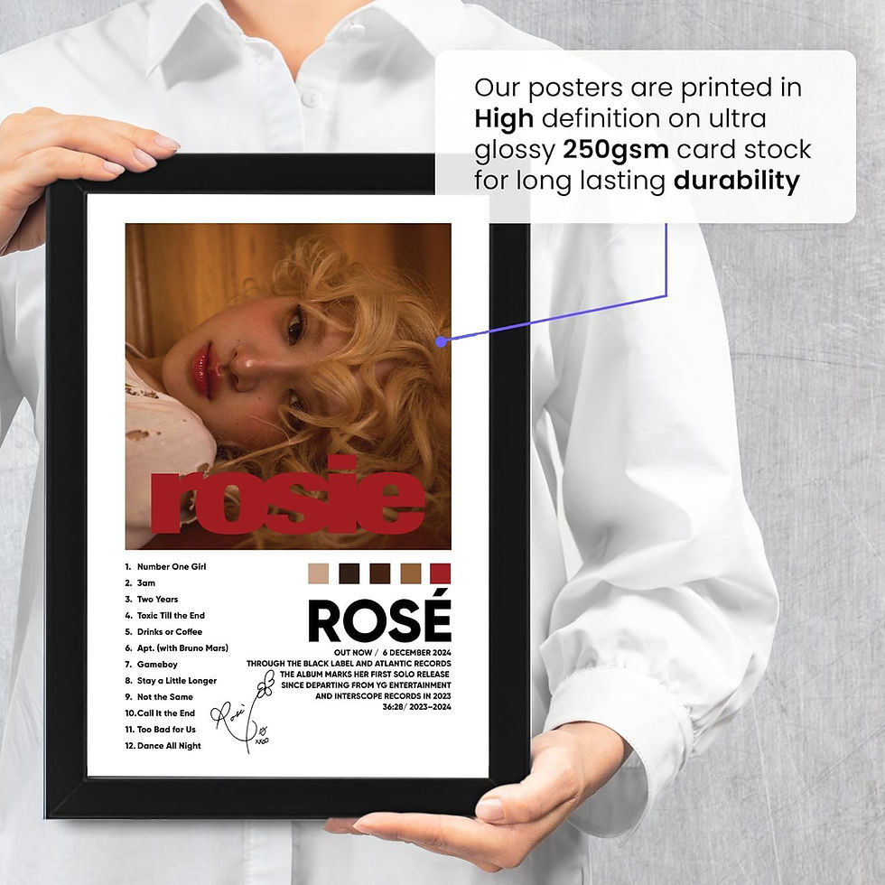 Thumbnail: ROSÉ Music Poster – K-Pop Aesthetic Wall Art, Album Style Minimalist Print