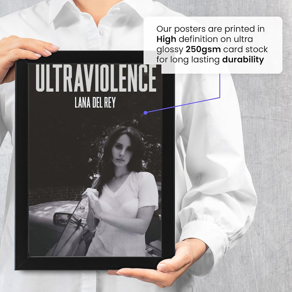 Thumbnail: Ultraviolence Style Poster – Vintage Black & White Aesthetic Wall Art, Minimal M