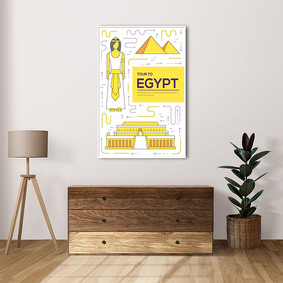 Thumbnail: Tour to Egypt Poster - Modern Wall Art Canvas with Premium Wood Frame