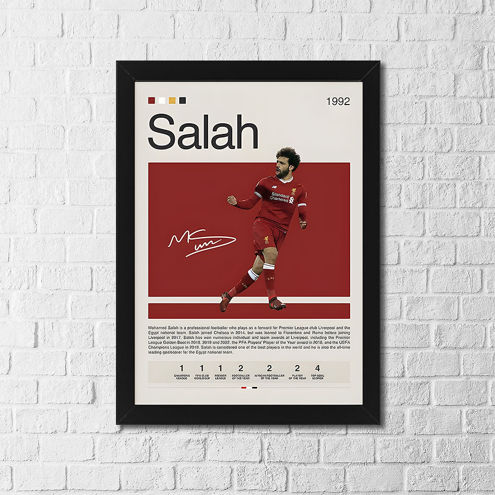 Thumbnail: Mohamed Salah Poster – Modern Football Player Profile Wall Art – Minimal Sports