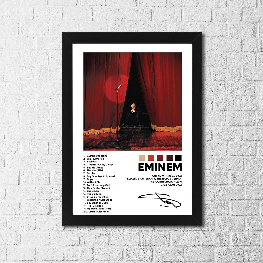 Eminem The Eminem Show Poster – Iconic Album Tracklist Wall Art, Hip-Hop Music D
