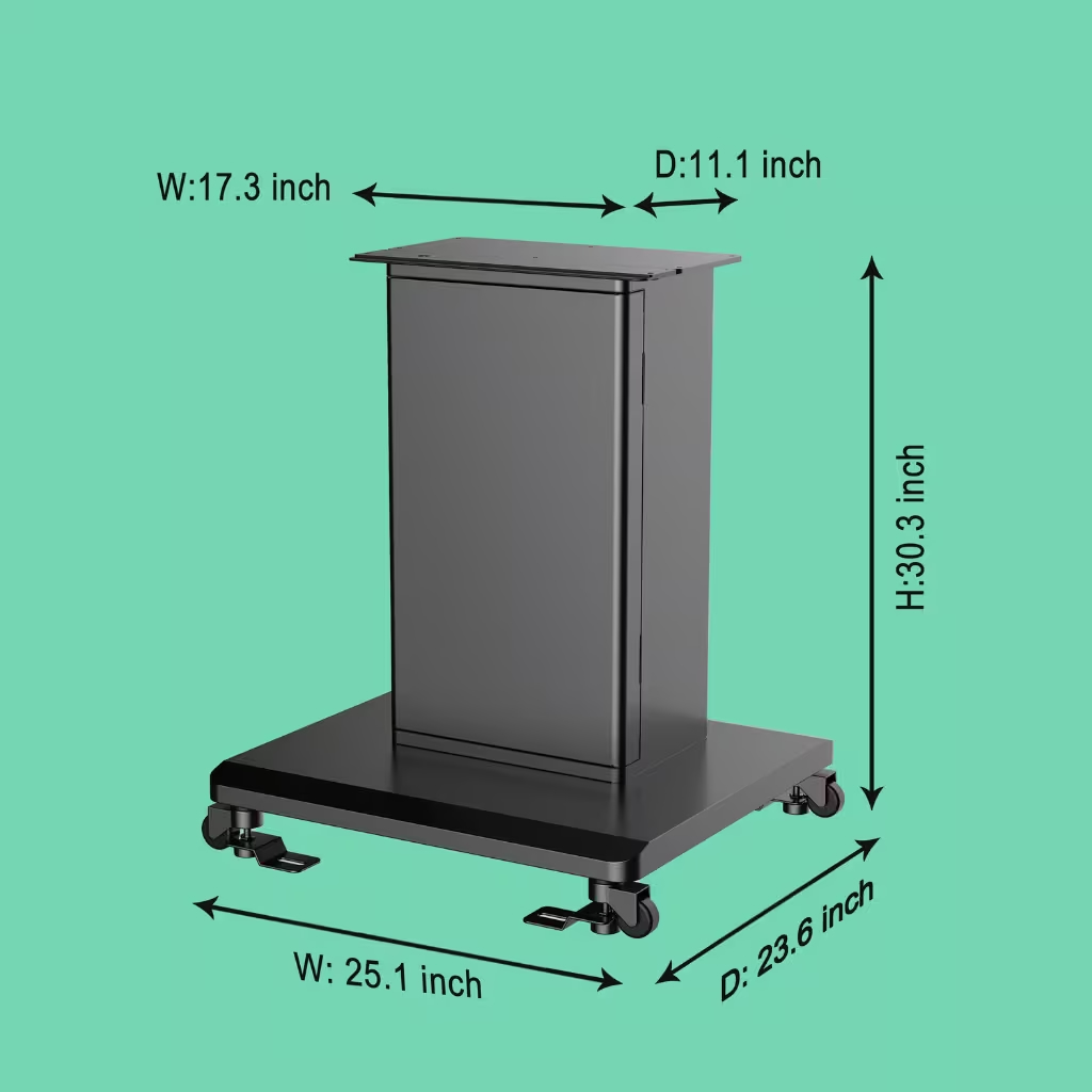 Freestanding vending machine stand with dimensions