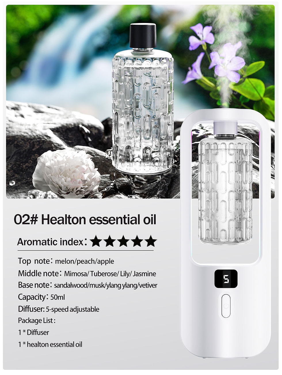 Thumbnail: USB Timed Spray Essential Oil Diffuser with Ambient Lighting