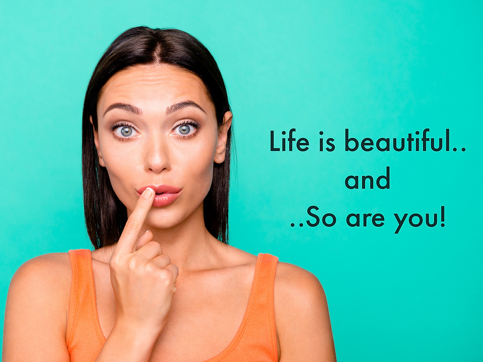 Girl pointing to her lip, emphasizing the significance of a seamless lip for facial aesthetics