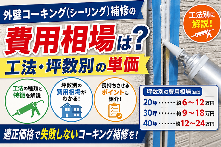 外壁コーキング(シーリング)補修の費用相場は?