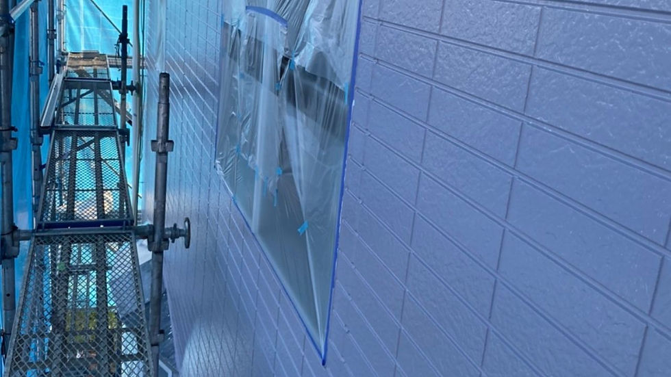 郡山市 外壁塗装 上塗り状況
