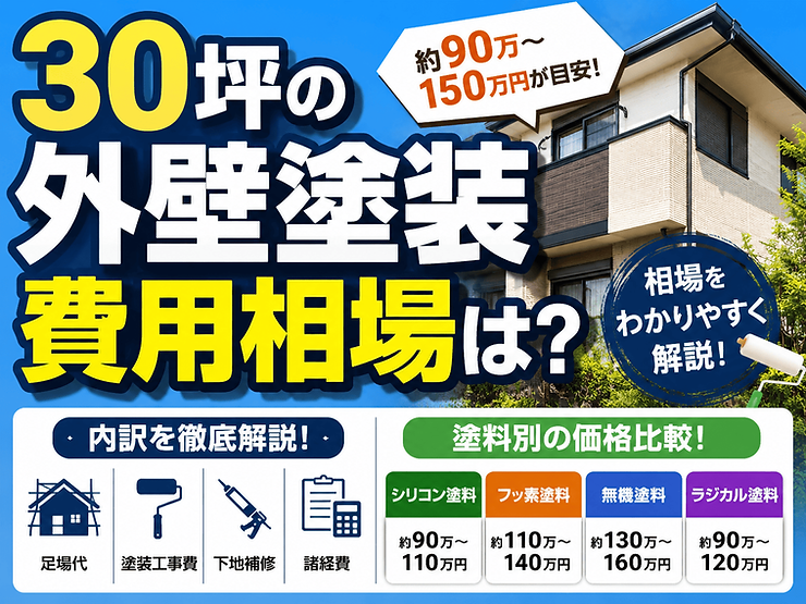 30坪の外壁塗装費用相場