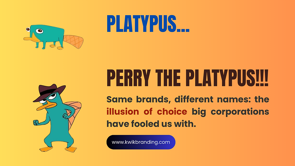 Platypus vs. Perry the Platypus: Same Brand, Different Names—Why the Illusion of Choice Works. 