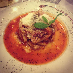 Trippa alla Romana at Armando al Pantheon in Rome – traditional Roman tripe in tomato sauce with Pecorino Romano, served steps from the Pantheon in Centro Storico.