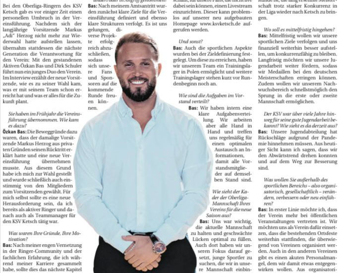 Schwetzinger Zeitung vom 25.08.2022 - Im Interview: Özkan Bas, neuer Vorsitzender des KSV Ketsch