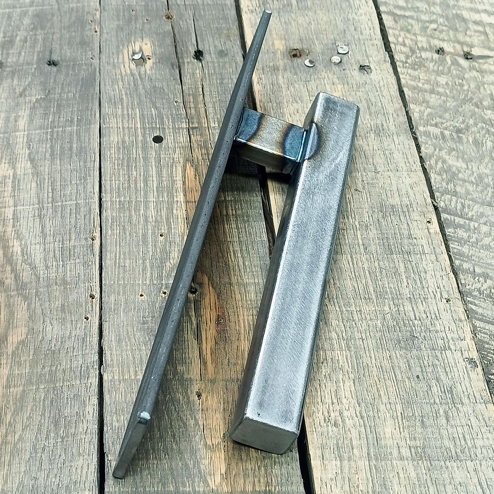 Thumbnail: Steel Barn Door Handle - Square Tube Pull with Backplate - Made to Order