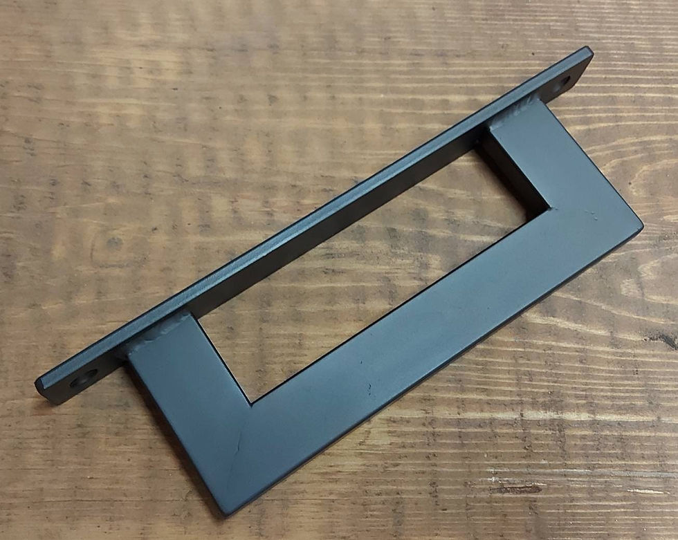 Thumbnail: Industrial Steel Barn Door Handle – Loft Door Pull, Matte Black or Clear Finish