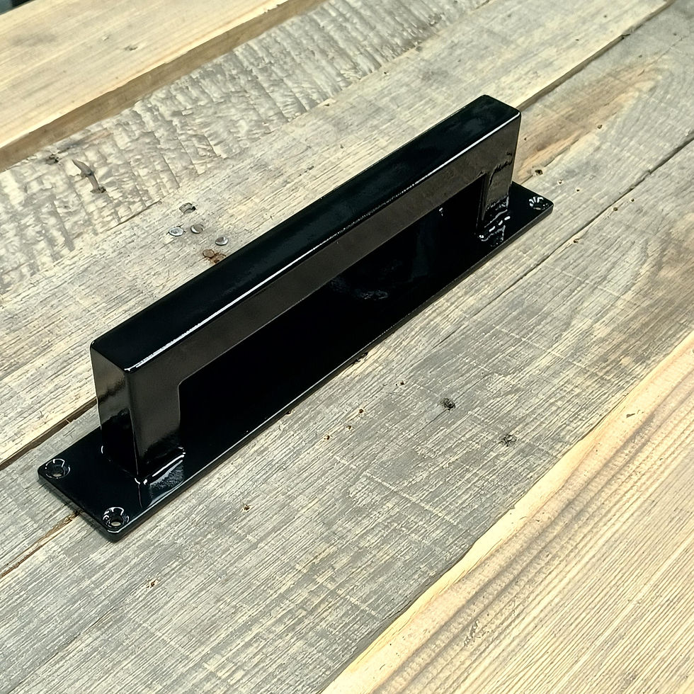 Thumbnail: Low Profile Barn Door Handle - Industrial Loft Door, Square Steel