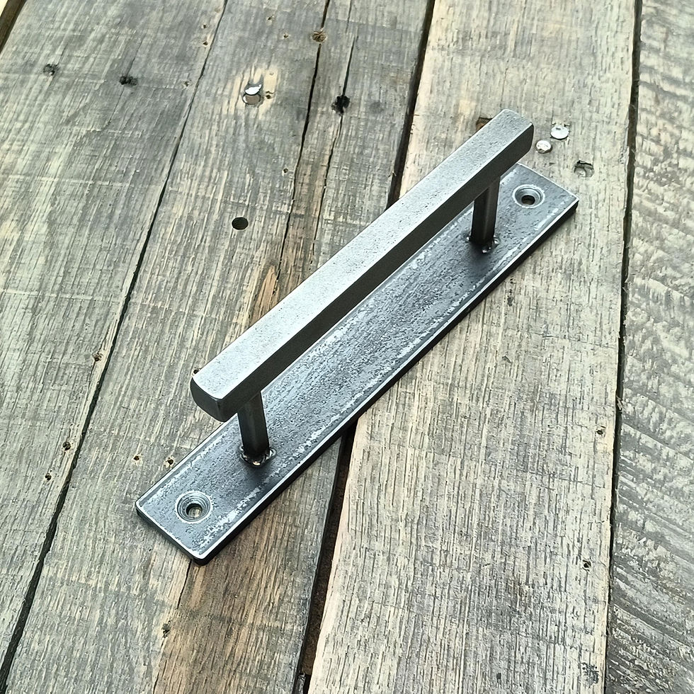 Thumbnail: Industrial Raw Steel Cabinet Handle - Face Mounting