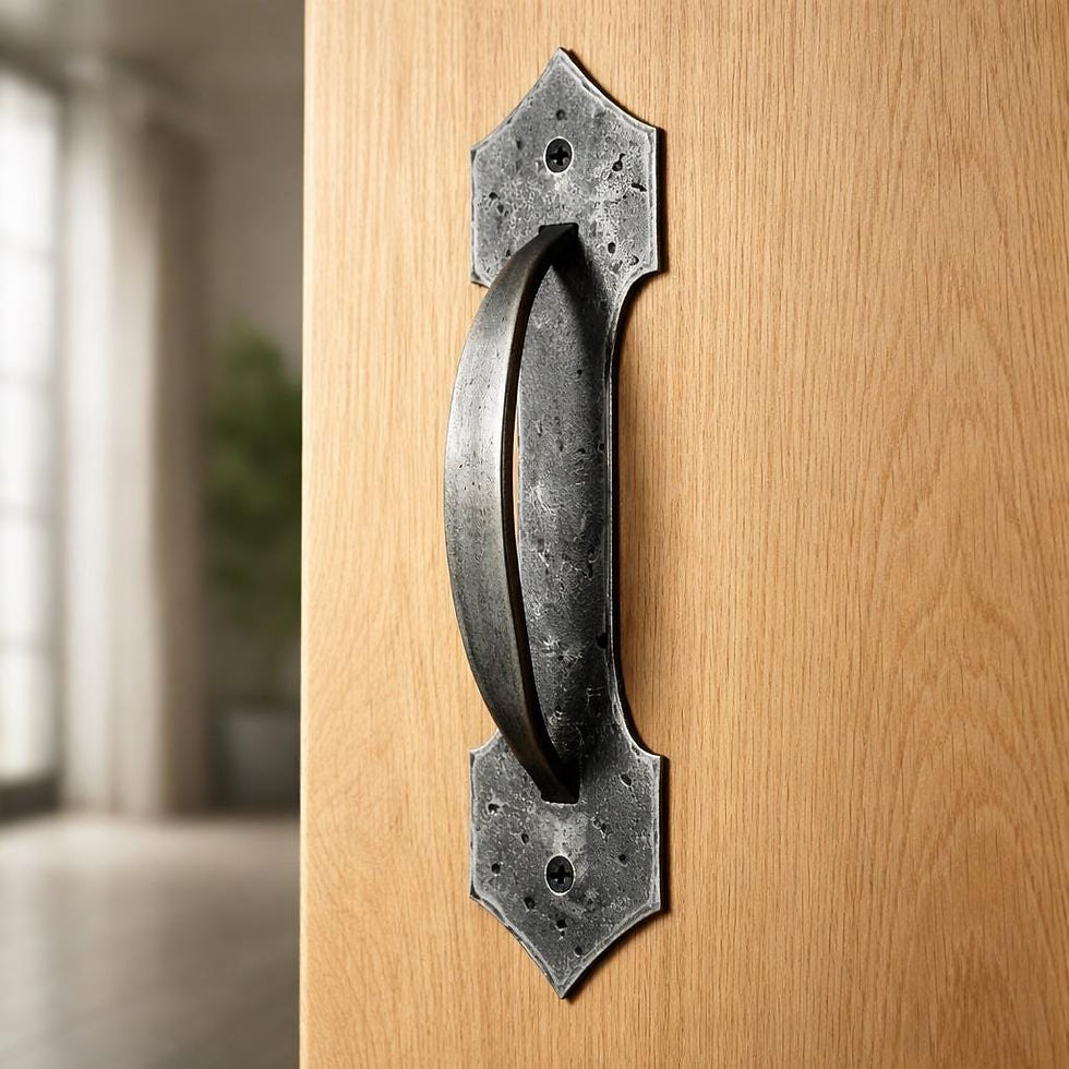 Thumbnail: Studio Series - Handcrafted Gothic Shield Style Curved Door Handle