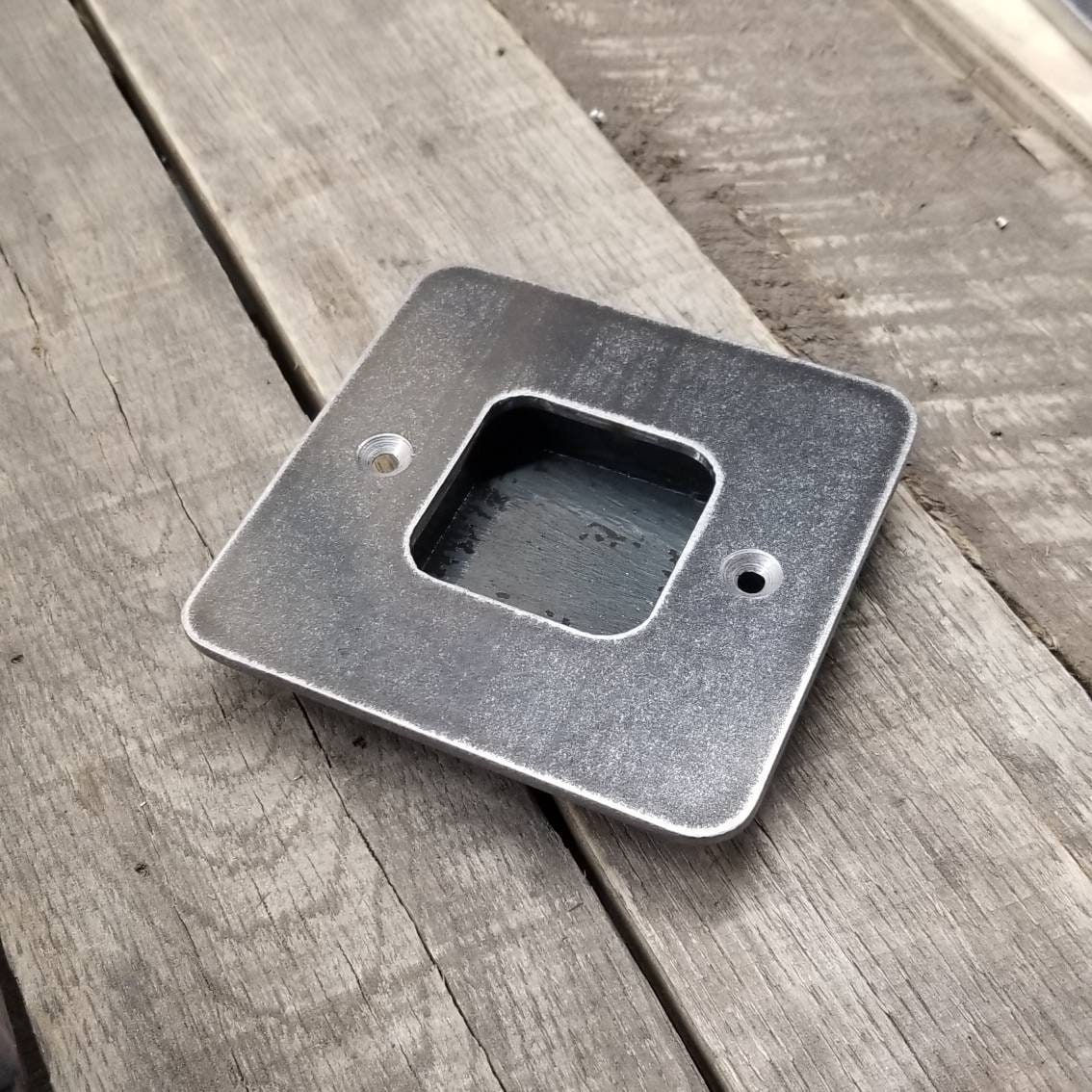 Flush Recessed Sliding Door Pull 4" Square - Closed back