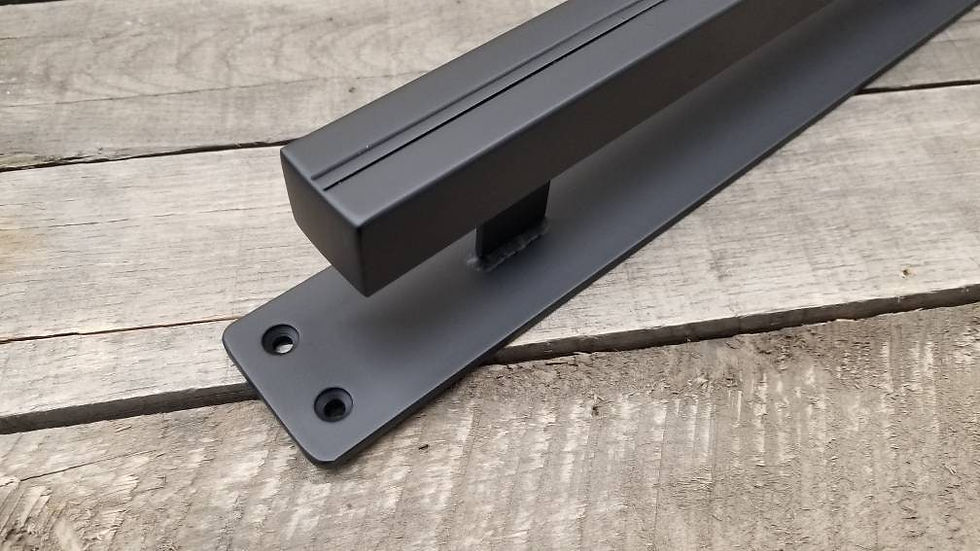 Thumbnail: Modern-Industrial Barn Pull or Sliding Door handle - 1-3/16" wide on 2" backer