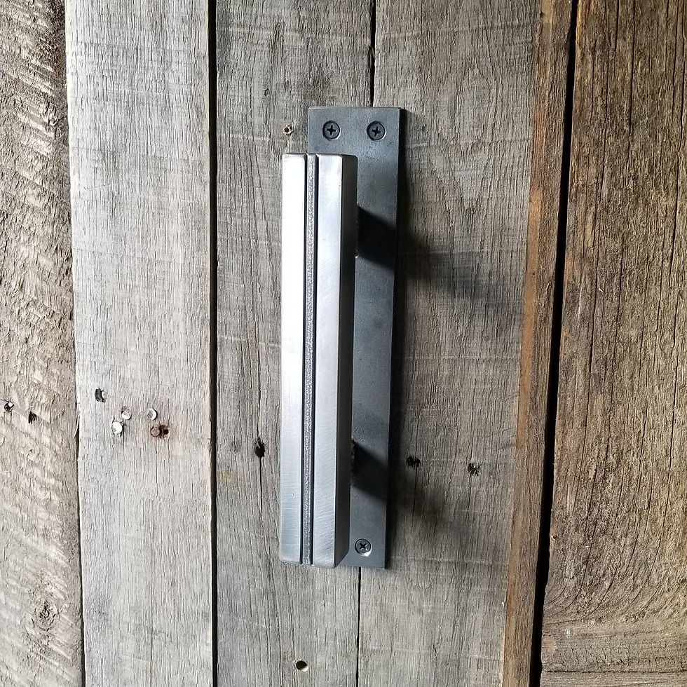 Thumbnail: Modern-Industrial Barn Pull or Sliding Door handle - 1-3/16" wide on 2" backer