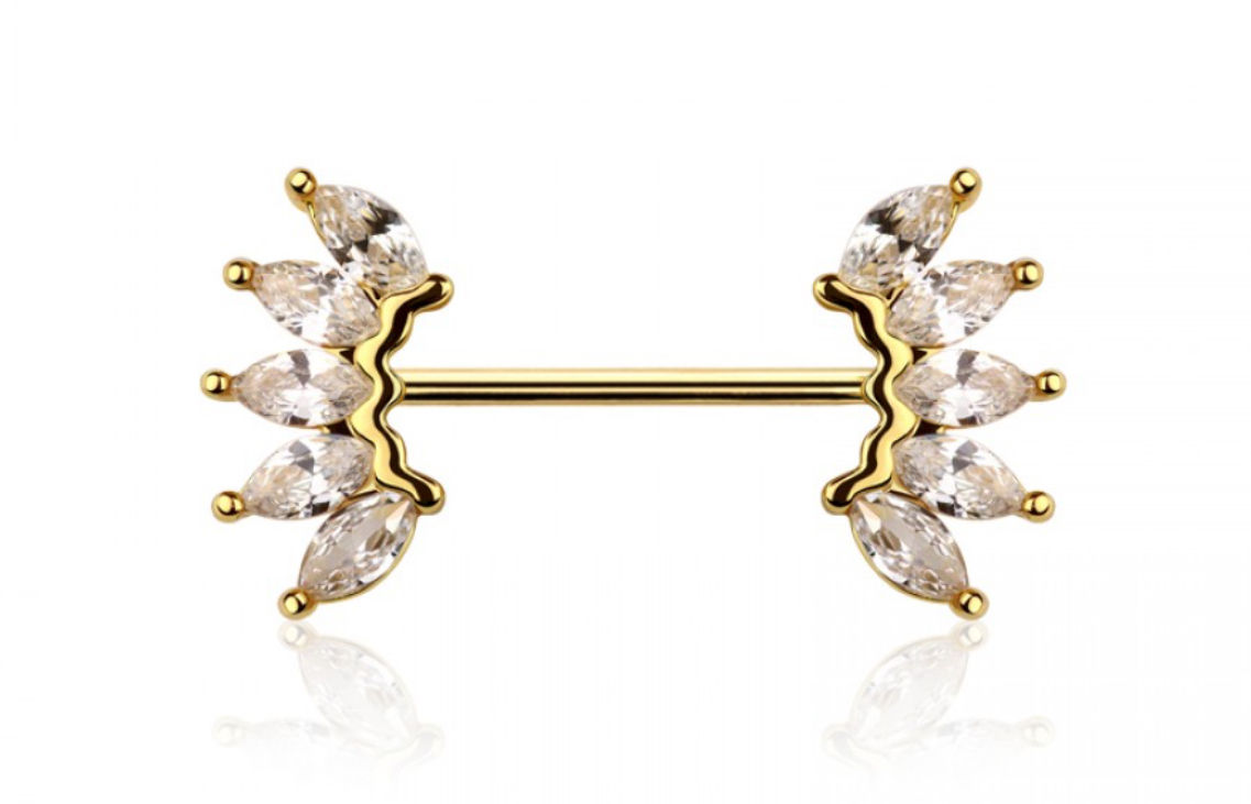 CZ Fan Nipple Ring