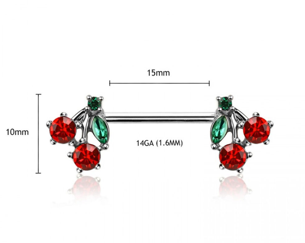 Thumbnail: Gem Paved Cherry High Nipple Barbell