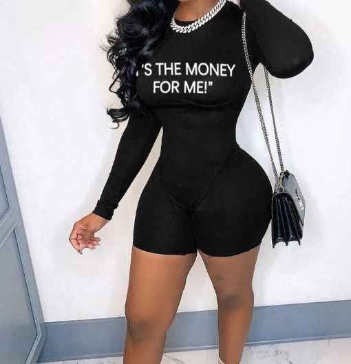 Printed Long Sleeve Romper