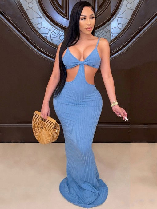 Sexy Cutout Floor Length Summer Maxi Dress